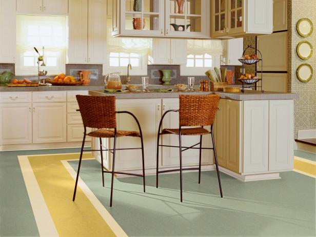 Kitchen With Colorful Flooring 