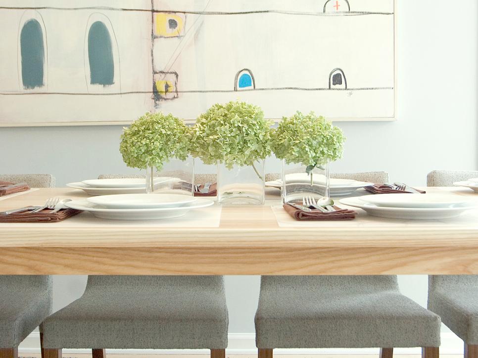 Contemporary Dining Room With Custom Wood Table | HGTV