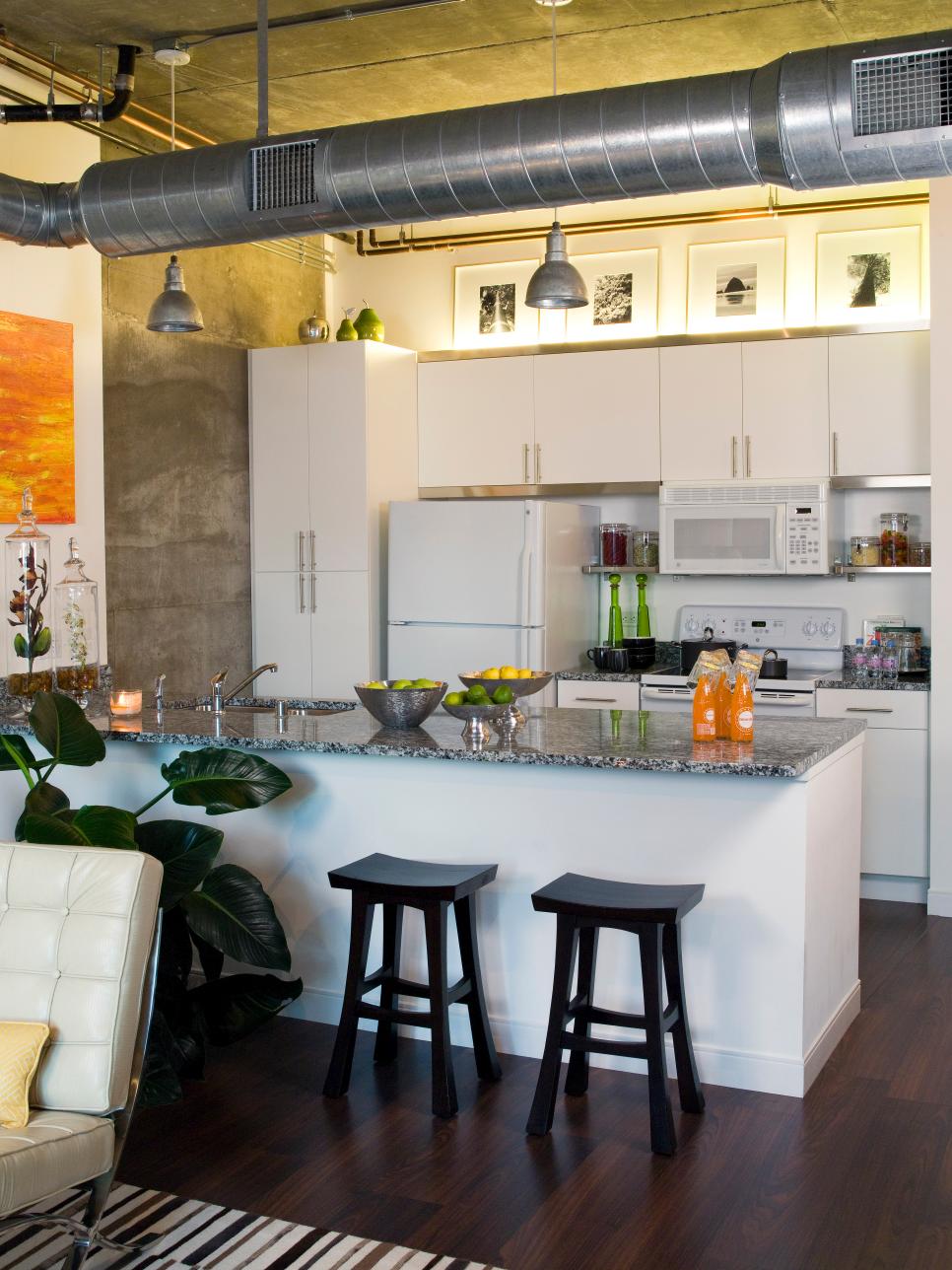 Contemporary Loft Kitchen With Exposed Ductwork Hgtv