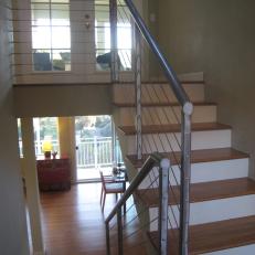 Modern Loft Stairs with Metal Railing