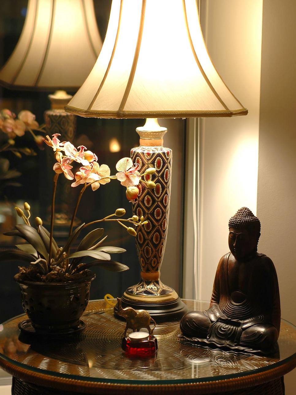 Asian-Influenced Table With Buddha Statue | HGTV