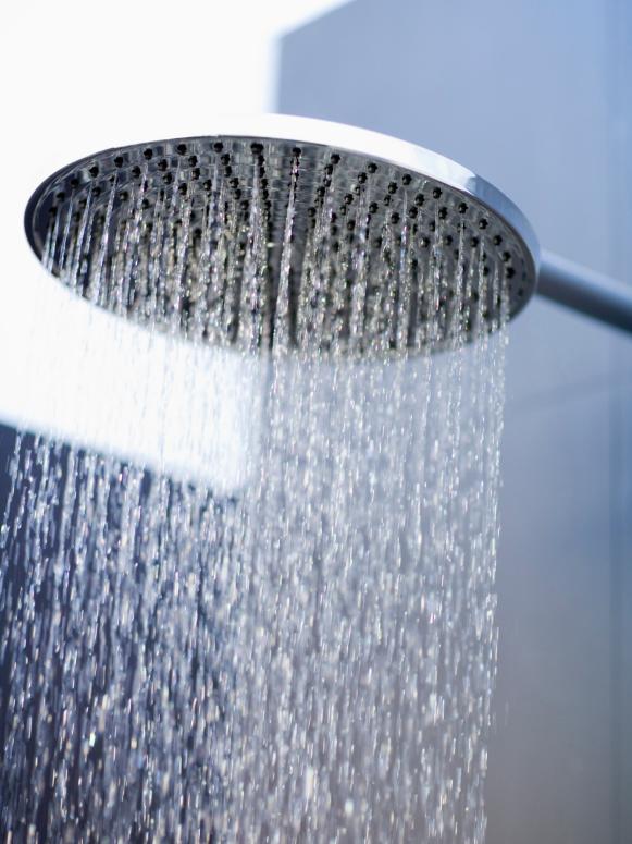 Wide Shower Head Provides All-Over-Body Coverage