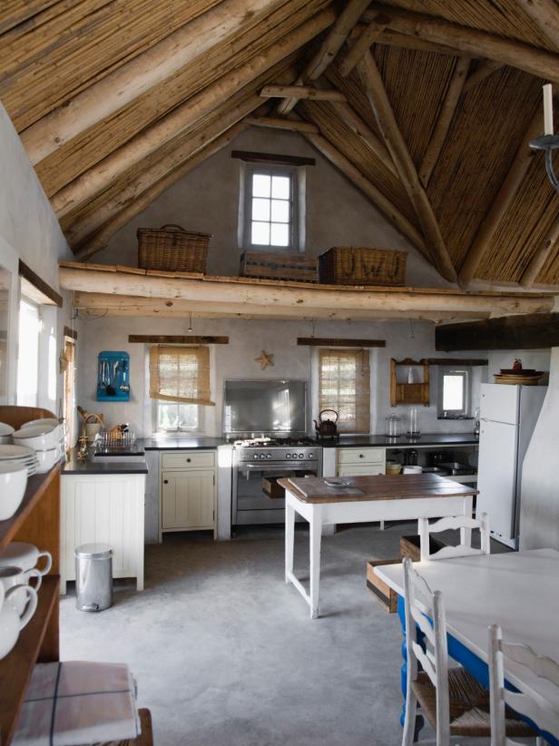 Country Kitchen with Vaulted Ceiling