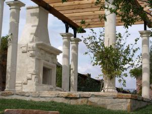 Outdoor Fireplace and Columns