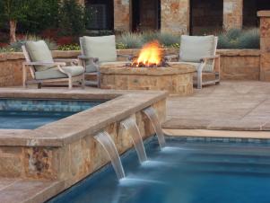 Outdoor Design With Fire Pit and Pool