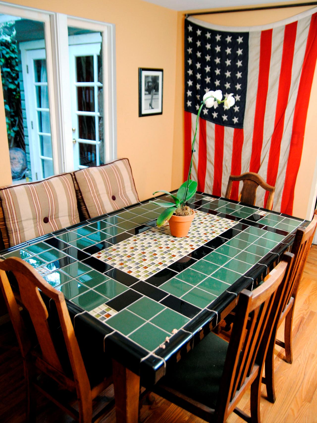 Create A Mosaic Tile Tabletop, Tile Dining Table Makeover