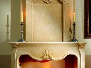 Traditional Fireplace with Shell Design