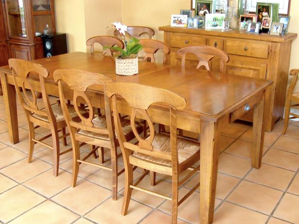 Honey Oak Stained Dining Table And, Honey Oak Dining Room Table