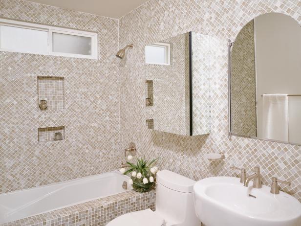 Master Bathroom with Floor-to-Ceiling Mosaic Tile