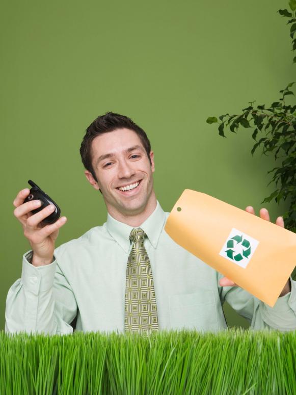 Recycling, Cell Phones and Grass Makes One Happy