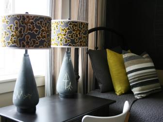Gray and Gold Chalkboard Lamps