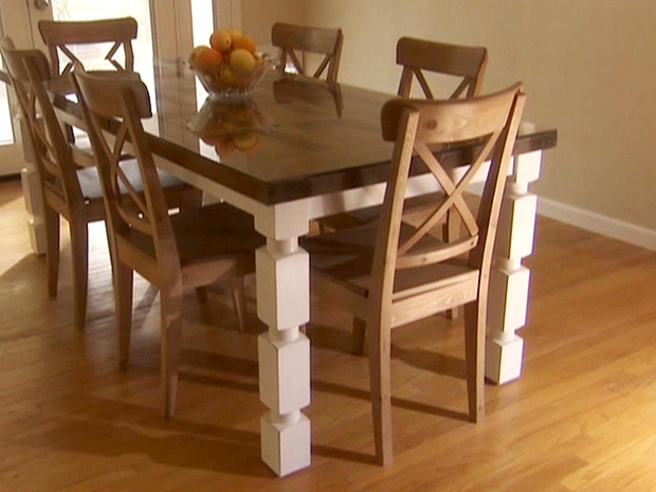 How To Build A Dining Table From An Old Door And Posts Hgtv