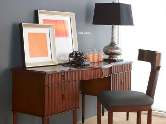 Wooden Desk And Contemporary Chair 