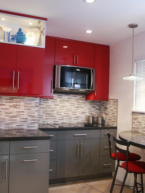 Bold Red Kitchen Cabinets