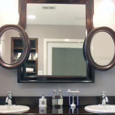 Sleek Double Vanity With Mirror Trio 