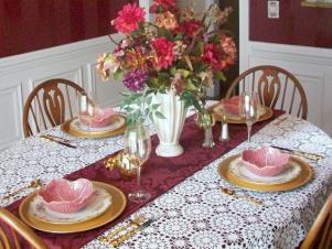 Lace and Floral Dining Table