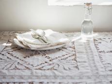 Vintage-Style White Tablecloth