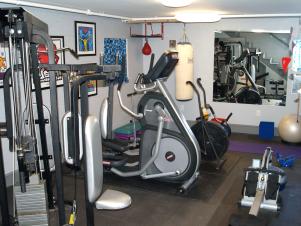 Well-Equipped Basement Exercise Room