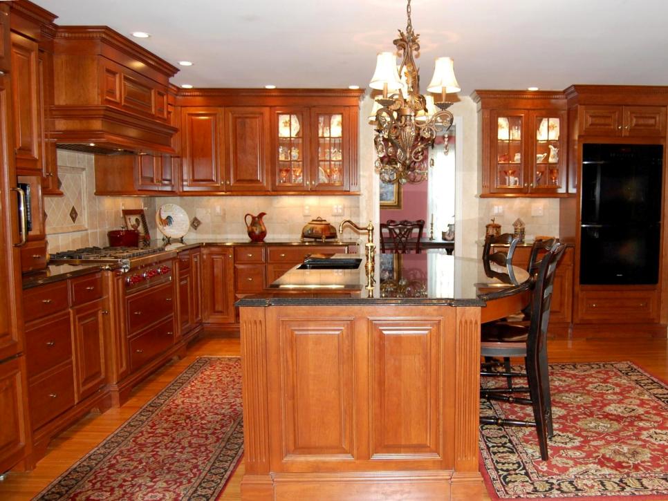 Traditional Kitchen With Cherry Cabinets And Granite Countertops Hgtv