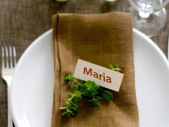 Place Setting With Linen napkin and Succulents