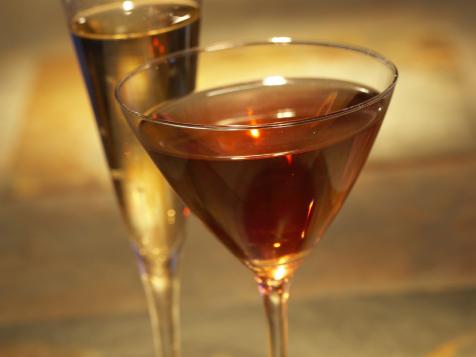 A Peachy Bellini Cocktail