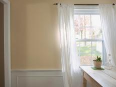 Simple White Curtains Give Kitchen Homey Feel