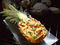 Chicken Salad Served in Pineapple Boat
