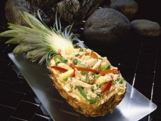Chicken Salad Served in Pineapple Boat
