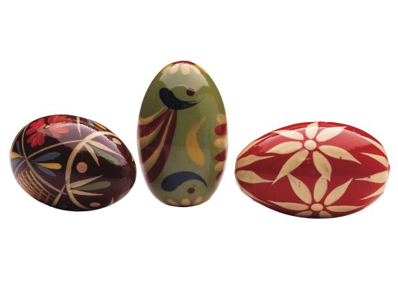 Colorful Ukrainian Eggs with Intricate Designs