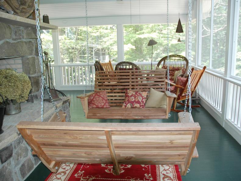 Screened Porch with Facing Porch Swings