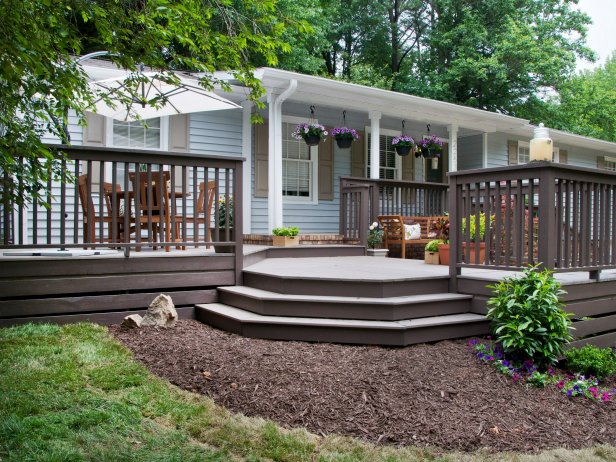 Transitional Brown Deck Entrance