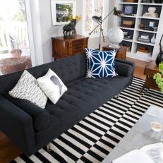 Modern Sofa and Graphic Rug