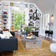 Eclectic Living Room in Glee Co-Creator's L.A. Bungalow