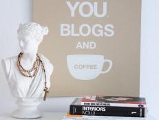 I Love You Blogs and Coffee Poster Over a White Dresser