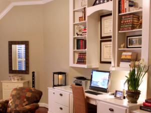 Home Office With White Shelving