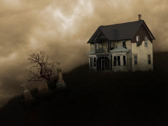 Spooky Image of Haunted House on a Hill