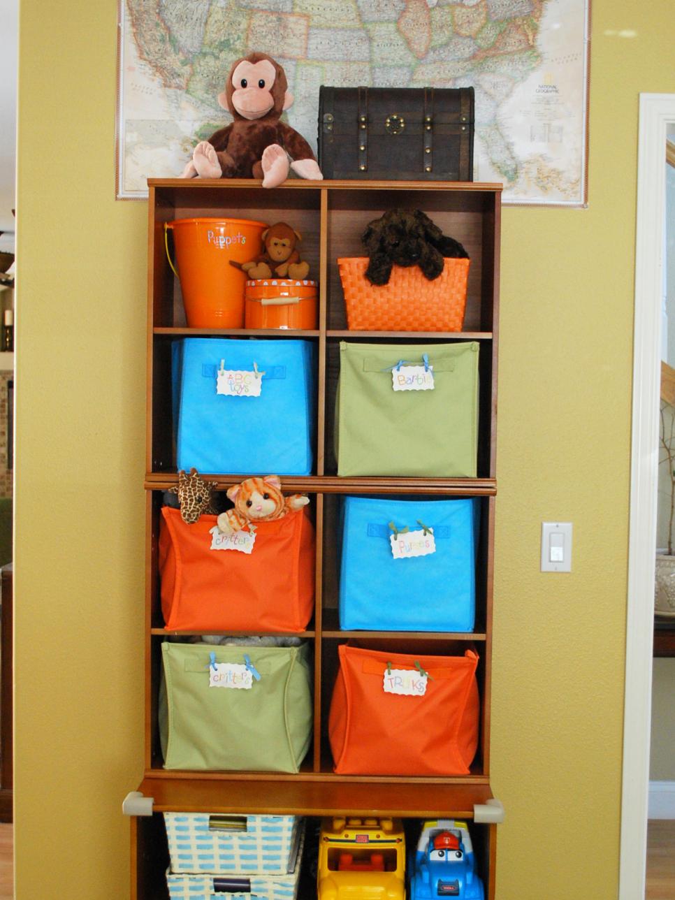 Colored Playroom Storage Bins HGTV