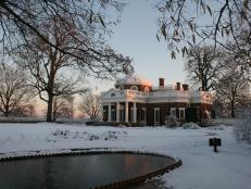 Snowy Mountaintops of Monticello, Thomas Jefferson's Home