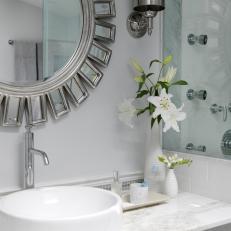 Gray Bathroom With Art Deco Influences
