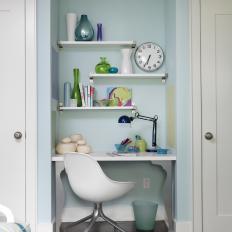 Contemporary Desk With Blue and Green Color Palette