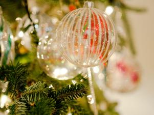 Clear Christmas Tree Ornament Hangs from Tree