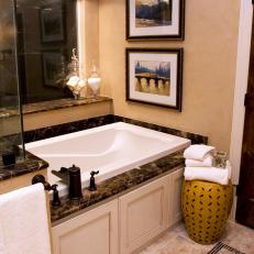 Cozy and Peaceful Granite Trimmed Bathtub