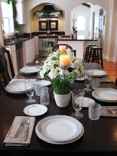 Kitchen Table Centerpiece Design Ideas, Simple Dinner Party Table Settings