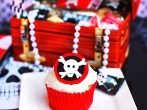 Pirate-Themed Boy's Birthday Party with Skull and Crossbones Cupcakes  