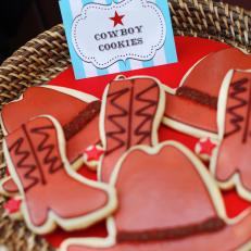 Cookies for Cowboy-Themed Boy's Birthday Party 