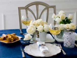 Royal Blue and White Dinner Table