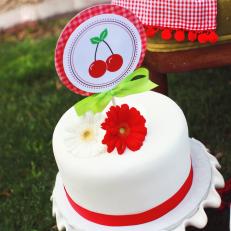 Birthday Cake with Cherry Cake Topper