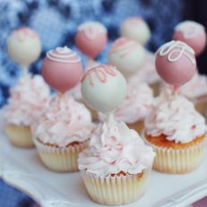 Pink Cupcakes with Cake Pops 