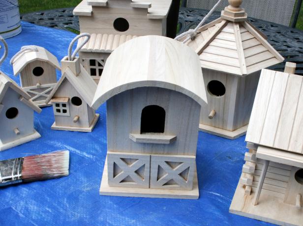 Unpainted Wood Birdhouses