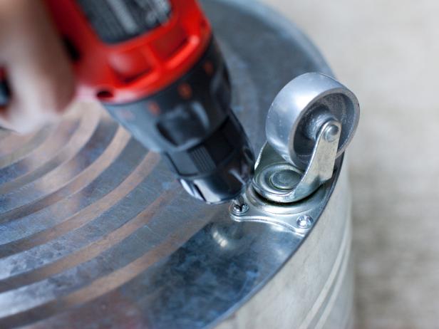 Drilling Casters Into Metal Can